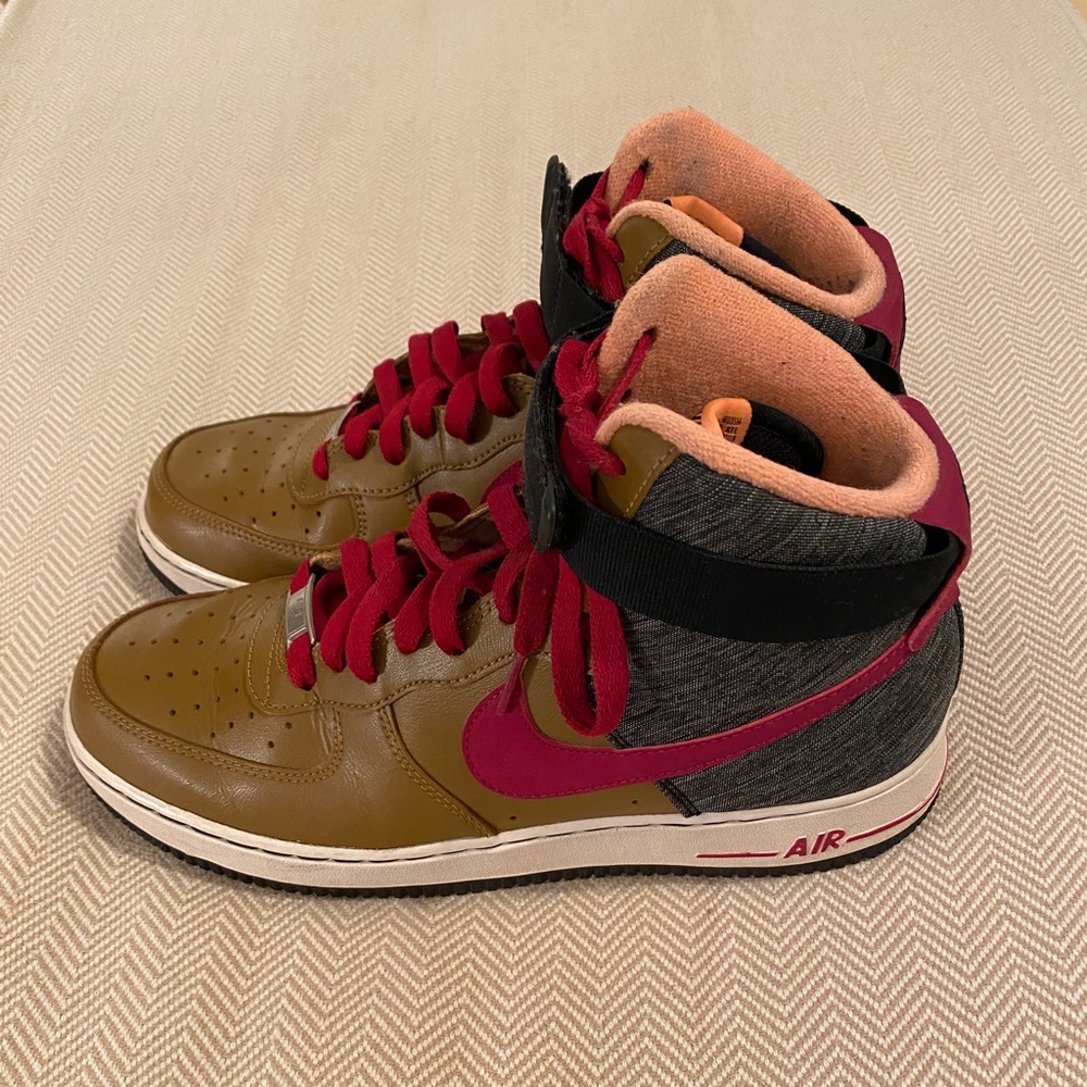 2013 Nike Air Force 1 AF1-82 Ale Brown High Tops - Picture 3 of 11